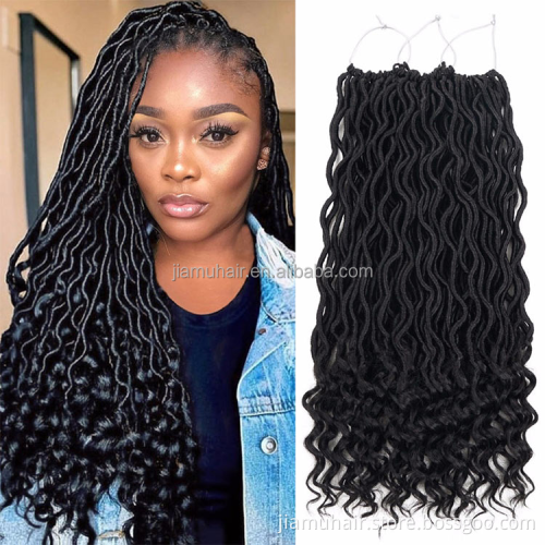 faux locs curly crochet braids soft goddess locs crochet hair wholesale Synthetic curly hair extensions